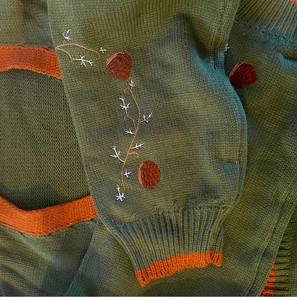 Button Front Fox Nature Army Green Button Front Cardigan - Picture 6 of 6